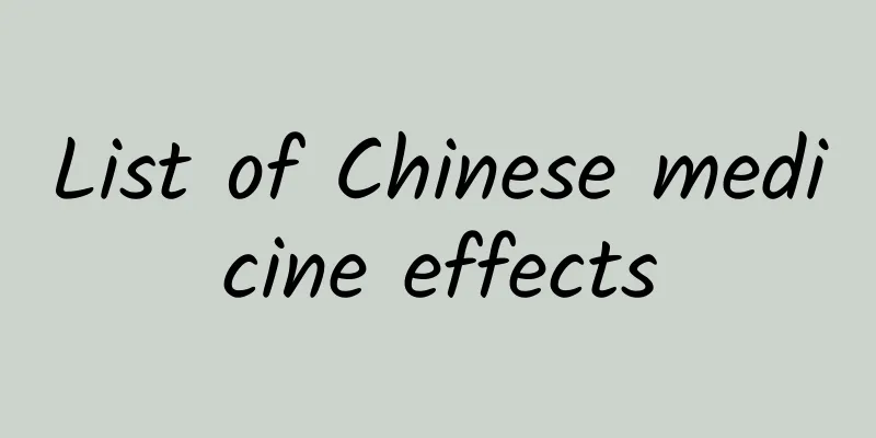 List of Chinese medicine effects