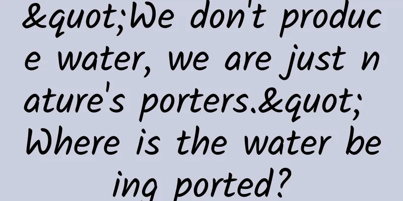 "We don't produce water, we are just nature's porters." Where is the water being ported?
