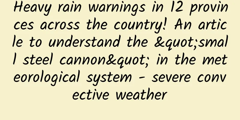 Heavy rain warnings in 12 provinces across the country! An article to understand the "small steel cannon" in the meteorological system - severe convective weather