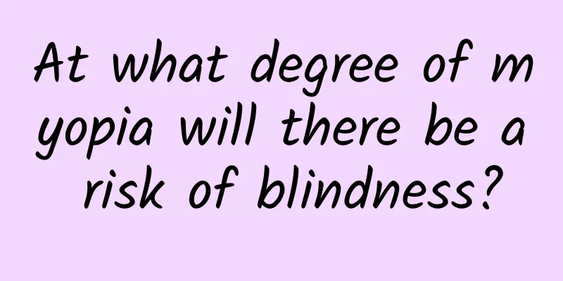 At what degree of myopia will there be a risk of blindness?