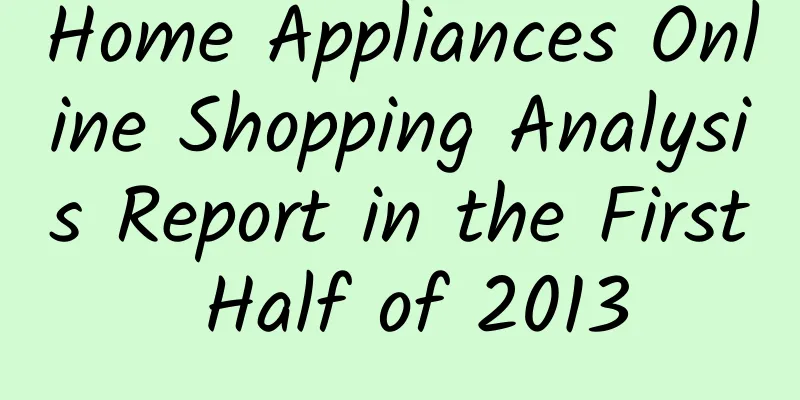 Home Appliances Online Shopping Analysis Report in the First Half of 2013