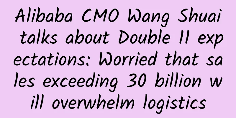 Alibaba CMO Wang Shuai talks about Double 11 expectations: Worried that sales exceeding 30 billion will overwhelm logistics